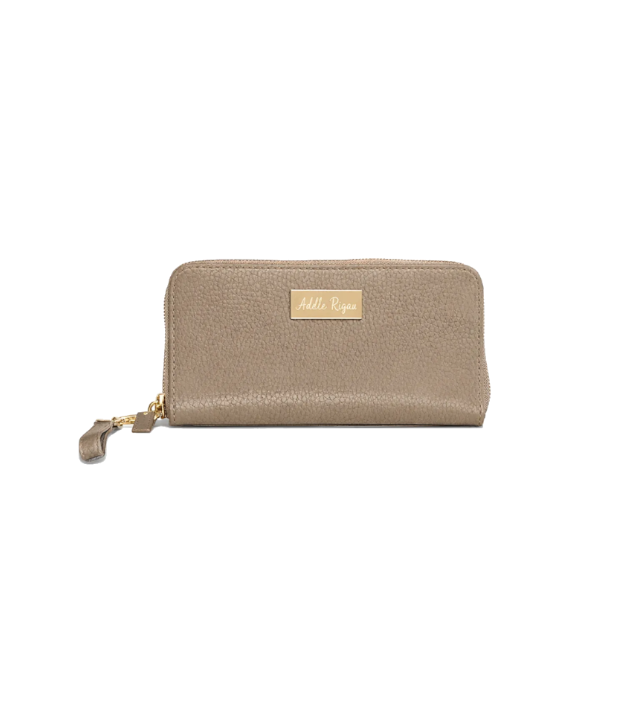 BILLETERA WRISTLET BEIGE TAUPE EN ESTAMPADO VIBORA-MUJER