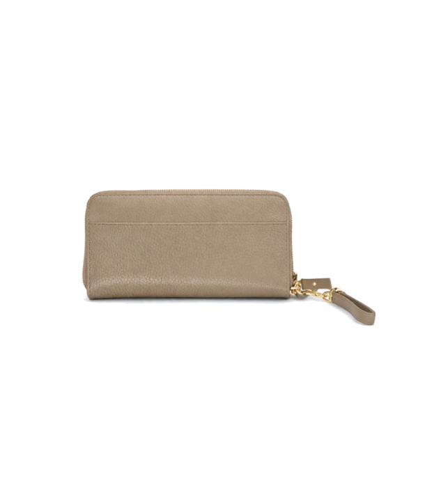 BILLETERA WRISTLET BEIGE TAUPE EN ESTAMPADO VIBORA-MUJER