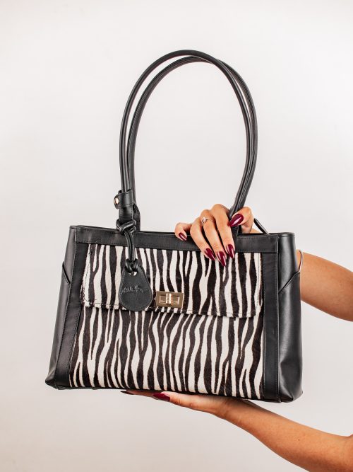 Cartera Zafari Noir Estampado de Zebra