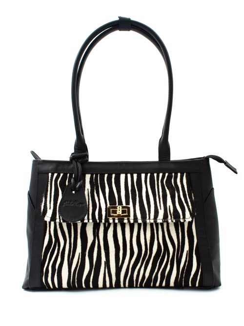 Cartera Zafari Noir Estampado de Zebra